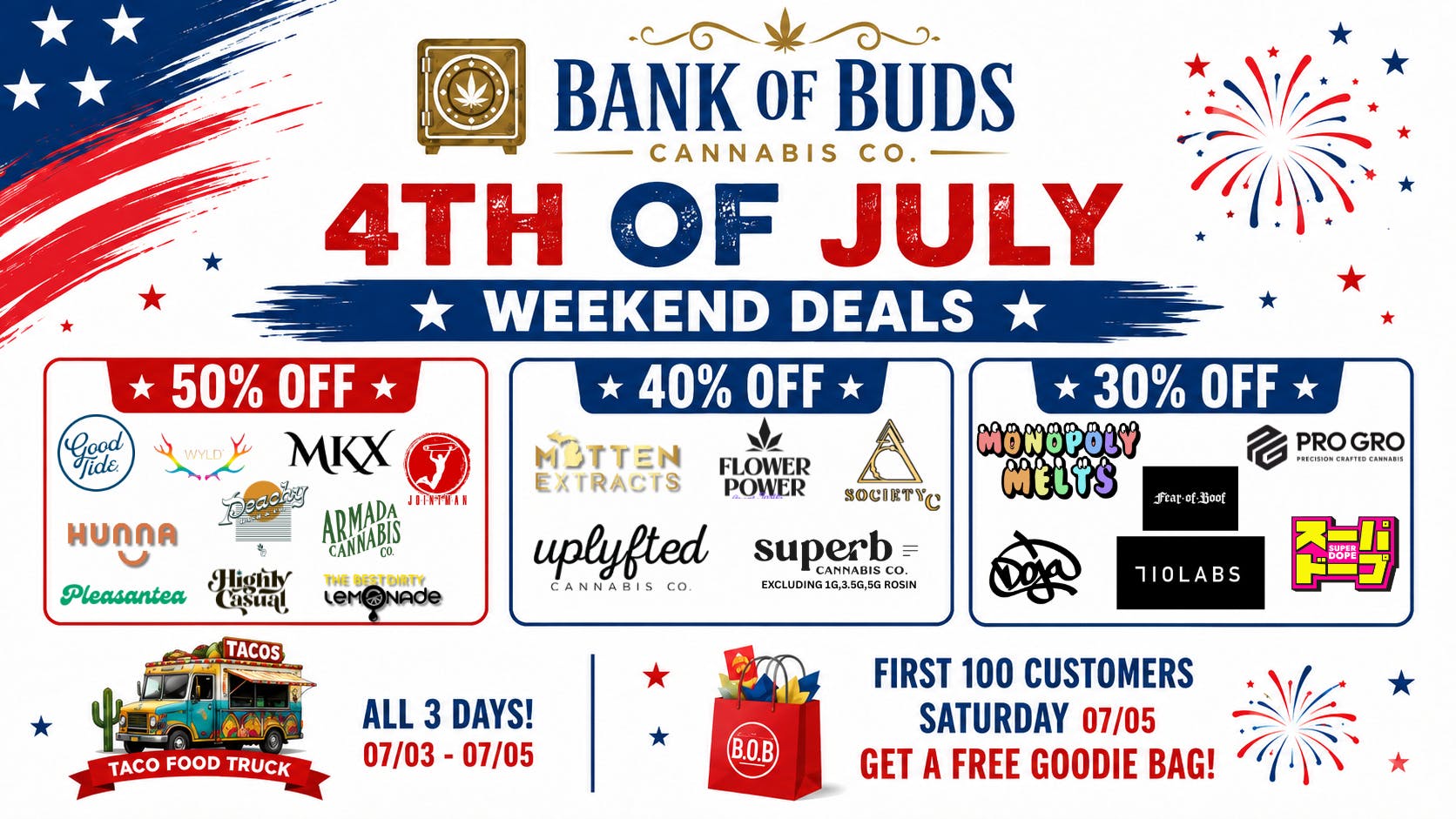 Bank of Buds Cannabis Co - NOW OPEN 🔥 4TH OF JULY WEEKEND DEALS 🔥