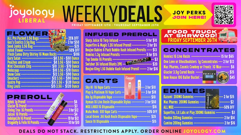 Joyology Centerline Delivery 🌿 Joyology Liberal Weekly Deals! 🎉💨
