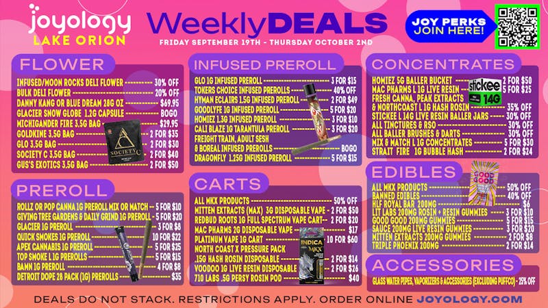 Joyology of Orion 🌸 Joyology Lake Orion Weekly Deals! 🔥