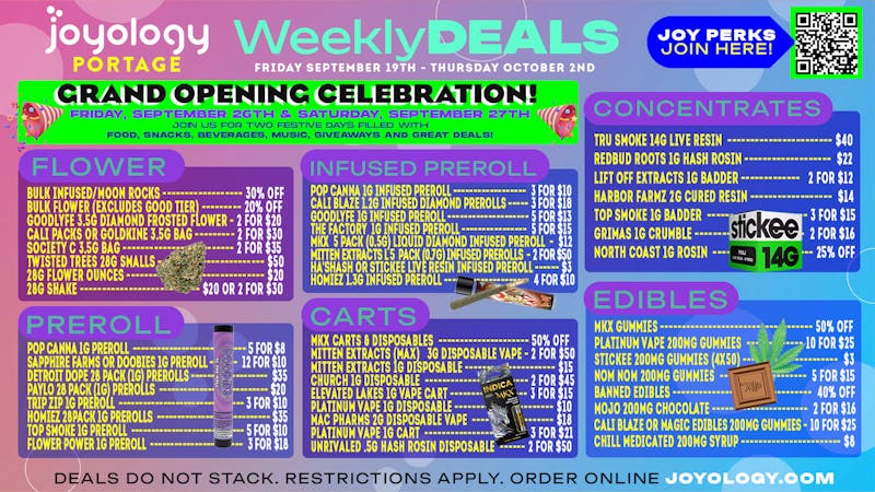 Joyology Portage - Now Open 🎉 Joyology Portage Grand Opening Deals! 🌿🔥