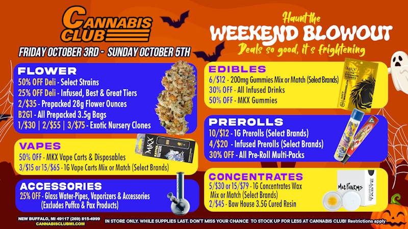 Cannabis Club - New Buffalo 🎃 Haunt the Weekend Blowout at CannabisClub 👻