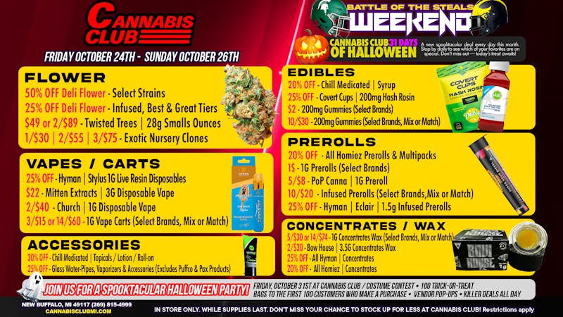 Cannabis Club - New Buffalo 🎃 Cannabis Club’s Halloween Steals Weekend 👻💨