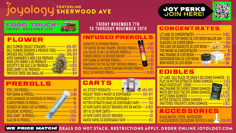 Joyology - Sherwood Ave 🔥 Joyology Sherwood Weekly Deals & Food Truck! 🌿