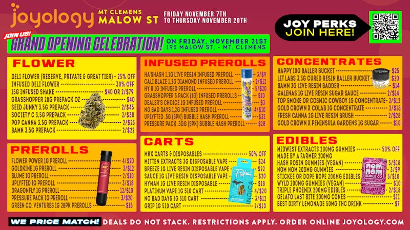 Joyology of Mt Clemens 🎉 Joyology Mt. Clemens Grand Opening Deals! 🌿🔥