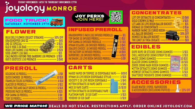 Joyology of Monroe 🔥 Monroe Weekly Deals Are Live! 🌿💥