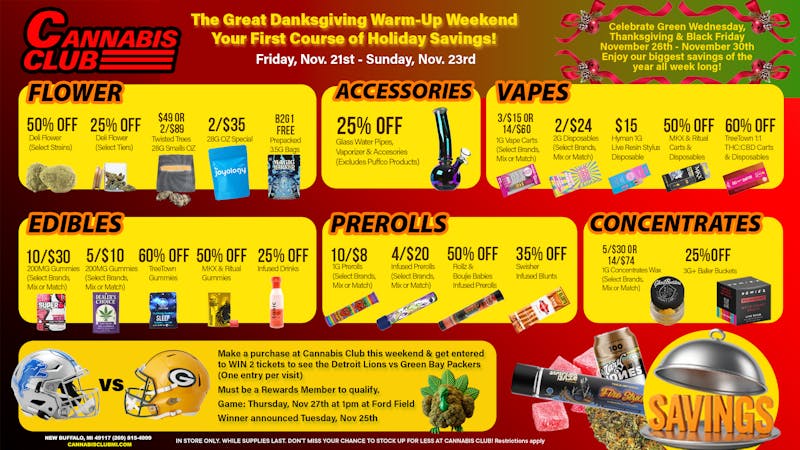 Cannabis Club - New Buffalo Danksgiving Weekend Savings Are Here! 🦃🔥