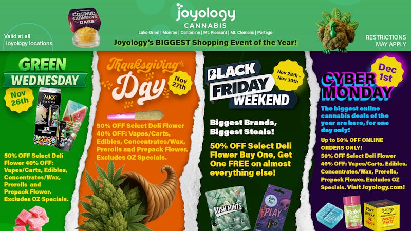 Joyology of Monroe Joyology’s Holiday Deals: Green Wed & Cyber Monday