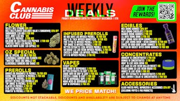 Cannabis Club - New Buffalo Cannabis Club Weekly Deals Nov 28 to Dec 11 🔥🛍️