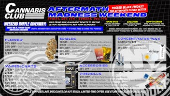 Cannabis Club - New Buffalo AFTERMATH MADNESS WEEKEND DEALS + HUGE GIVEAWAY!