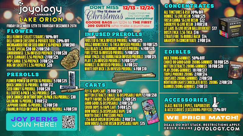 Joyology Lake Orion Delivery Lake Orion Holiday Weekly Deals Are Here Now 🎁✨