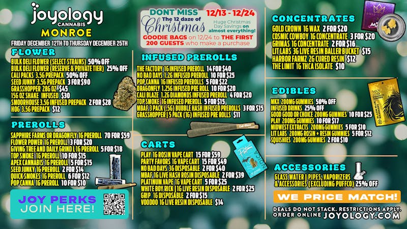 Joyology of Monroe Joyology Monroe Weekly Deals | Christmas Savings!