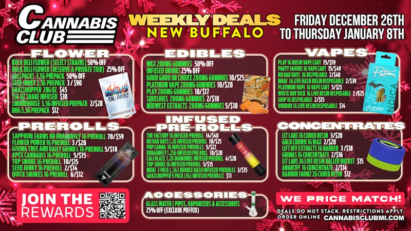 Cannabis Club - New Buffalo Cannabis Club New Buffalo Weekly Deals Blast!!