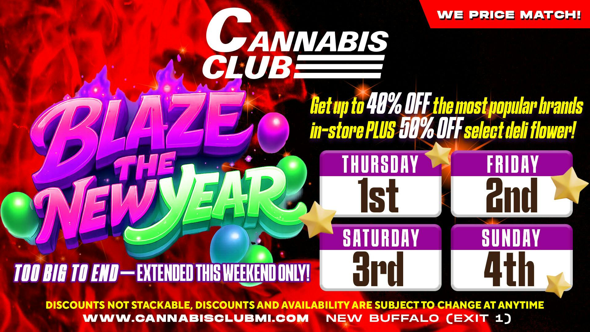 Cannabis Club - New Buffalo Blaze the New Year Deals at Cannabis Club MI 2026!