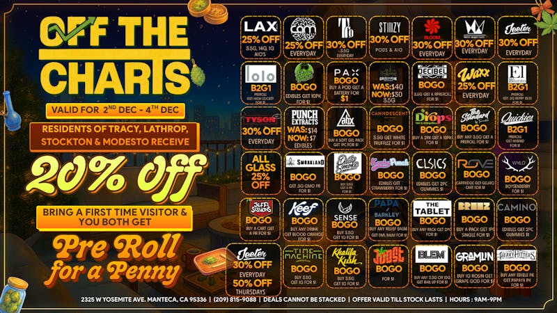 Off the Charts - Manteca Sweater Weather Specials