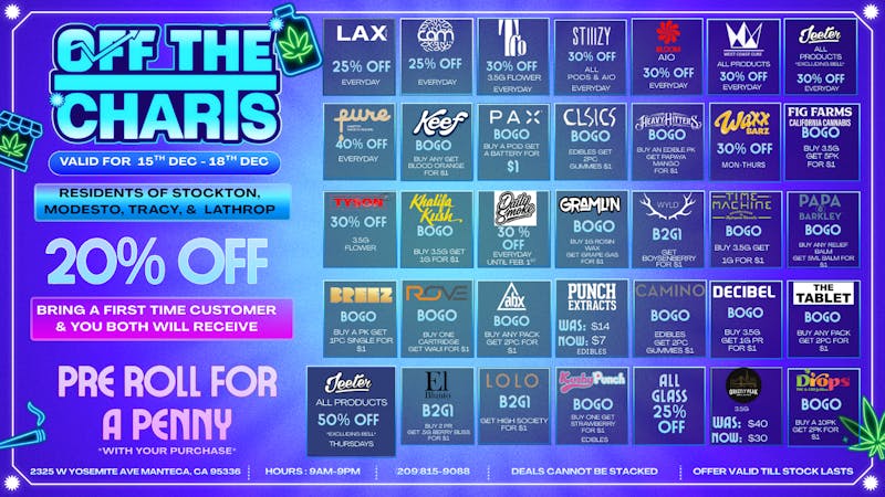 Off the Charts - Manteca 🎄Twelve Days of Kushmas Deals🎁