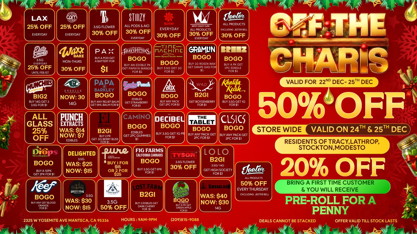 Off the Charts - Manteca 🎅🎄Santa’s Nice List Deals🎄🎅