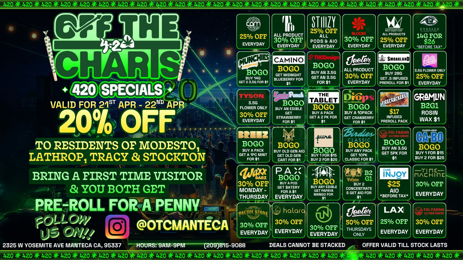 Off the Charts - Manteca Puff Puff Pass Prices 👽⚠️