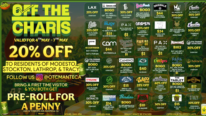 Off the Charts - Manteca 🔥Stack & Save with These Fire Deals🔥