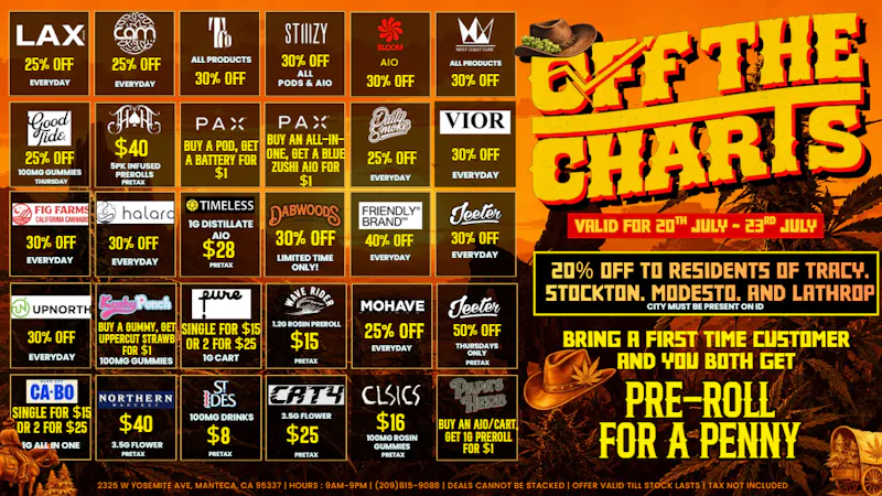 Off the Charts - Manteca WILD DEALS FROM THE WILD W YOSEMITE AVE