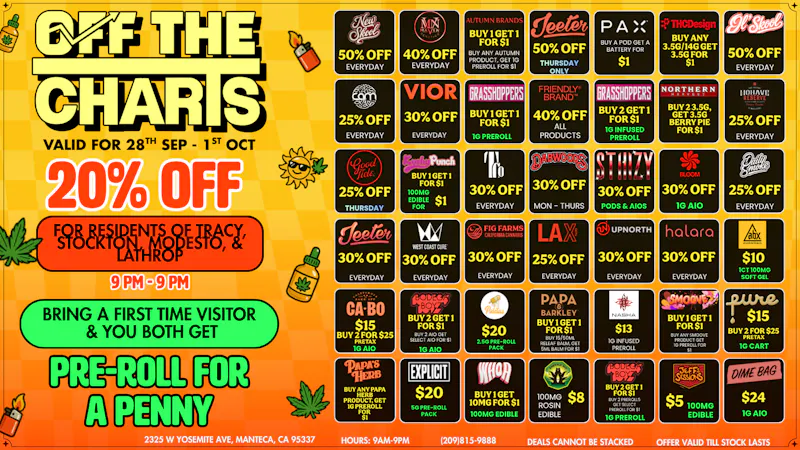 Off the Charts - Manteca Spark this Fall with our Fire Deals !🍂