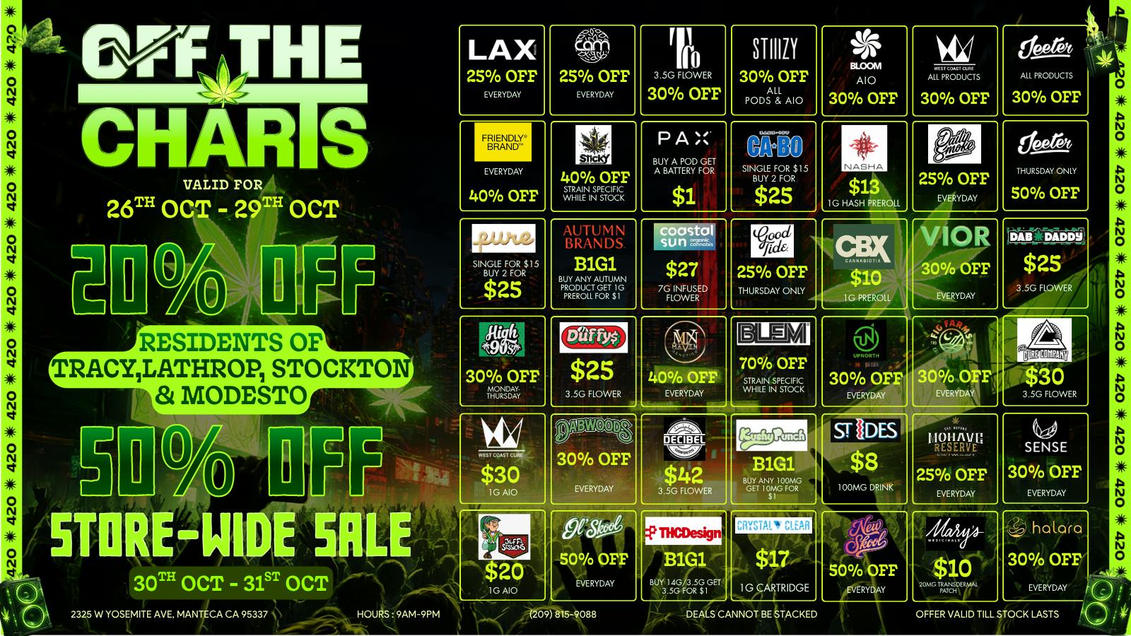 Off the Charts - Manteca ⚠️Hauntingly Good Deals for a Scary Good Time👽
