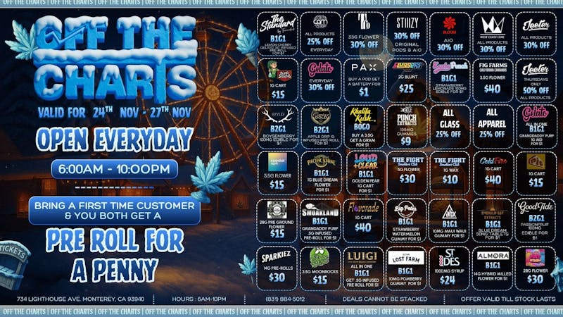Off The Charts - Monterey ❄️ Frostfall Savings at Off The Charts