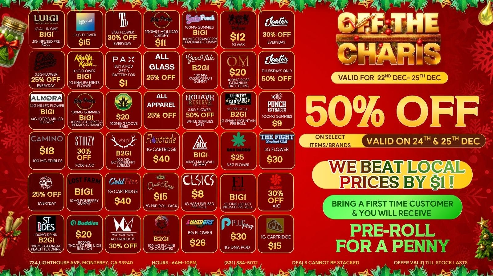 Off The Charts - Monterey High Holiday Deals, Monterey Style