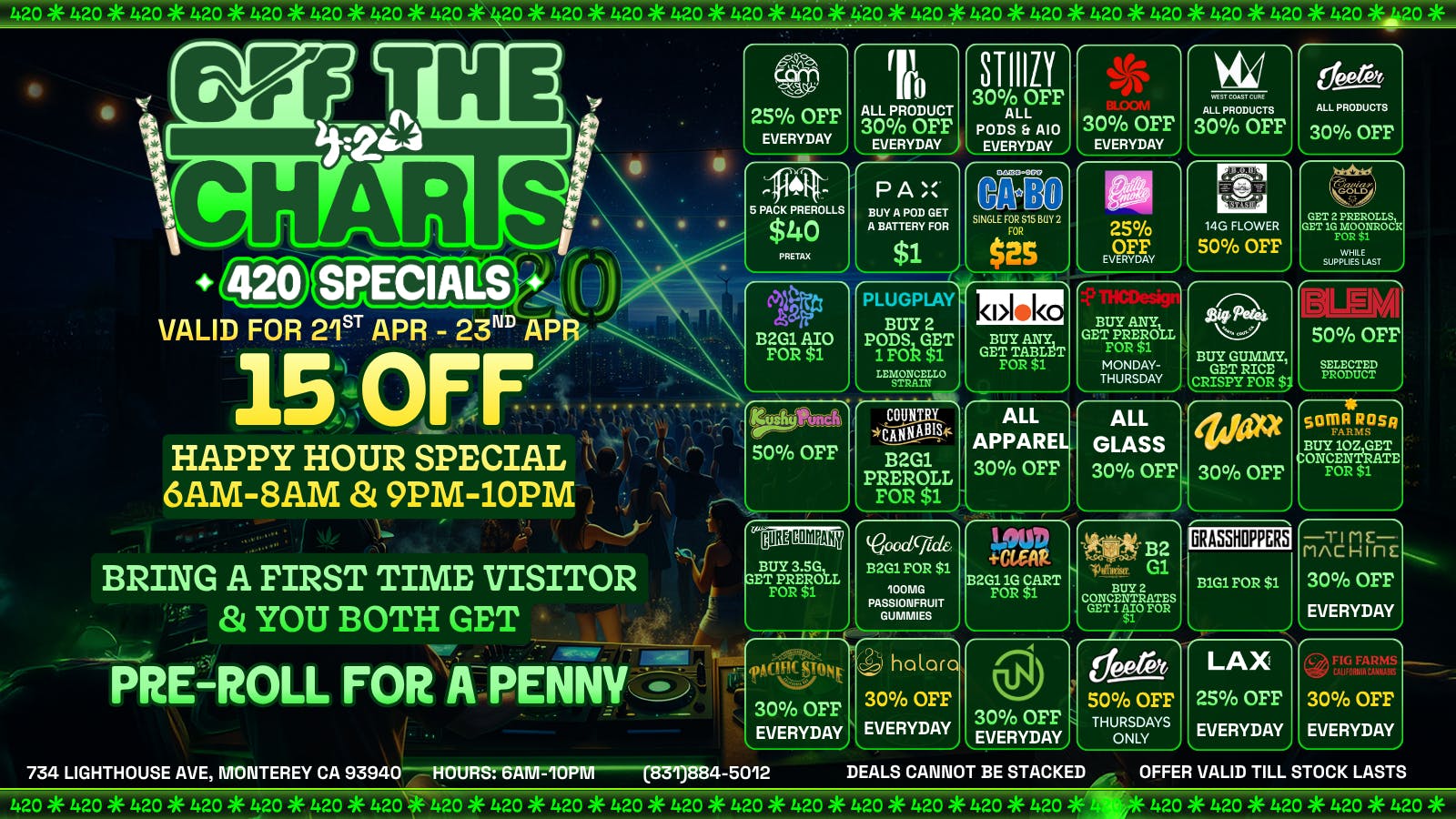 Off The Charts - Monterey 🔥 “Puff, Pass & Party: The Ultimate 420 Blowout”