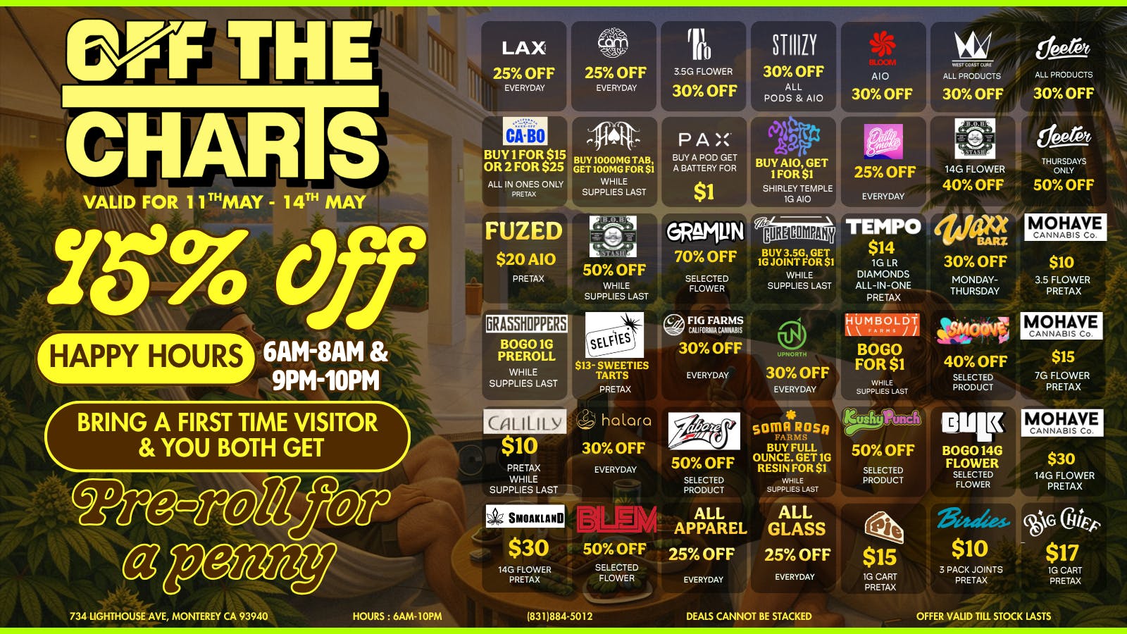 Off The Charts - Monterey 🌴💨 “Wake & Bake Blowout @ Off the Charts!” 💨