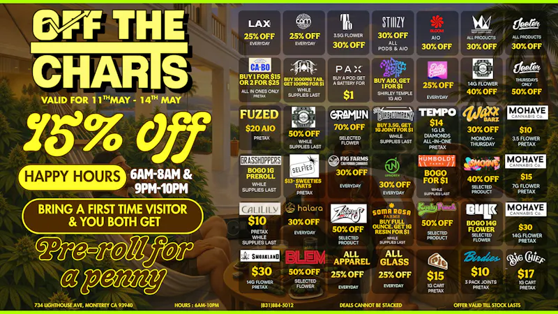 Off The Charts - Monterey 🌴💨 “Wake & Bake Blowout @ Off the Charts!” 💨