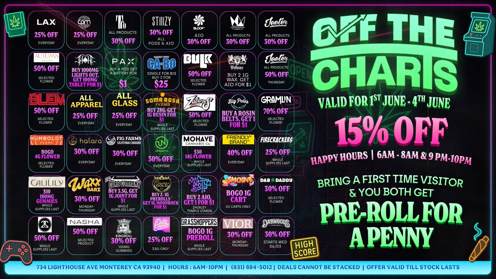 Off The Charts - Monterey 🎮🌿 Level Up Your Stash: Off the Charts Savings!
