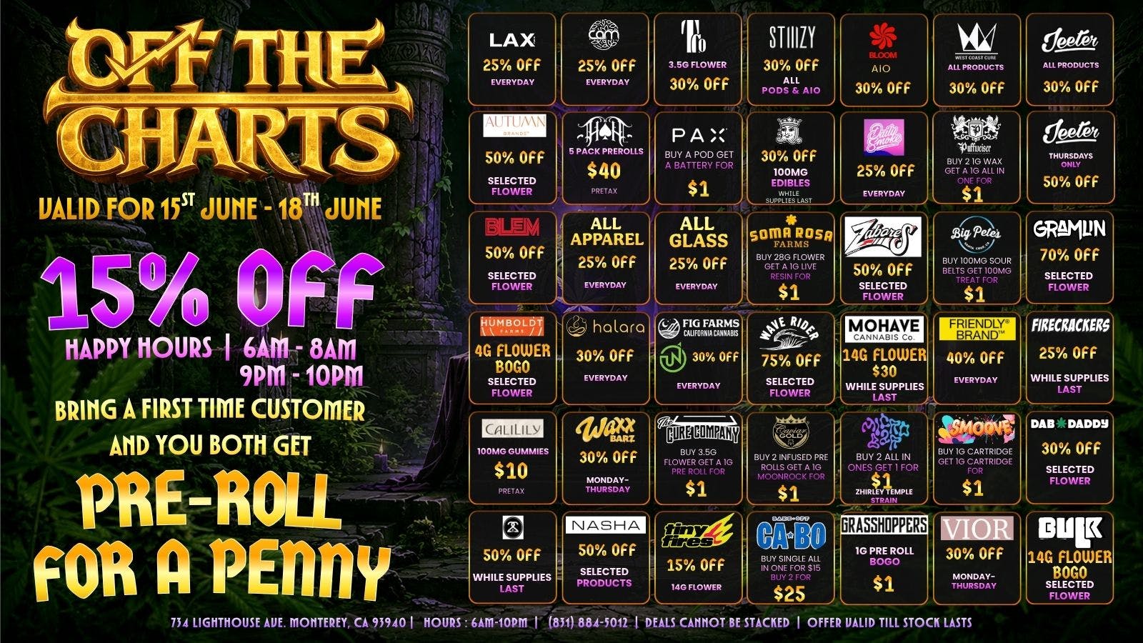 Off The Charts - Monterey ☀️ Sunshine, Good Vibes & Bigger Savings