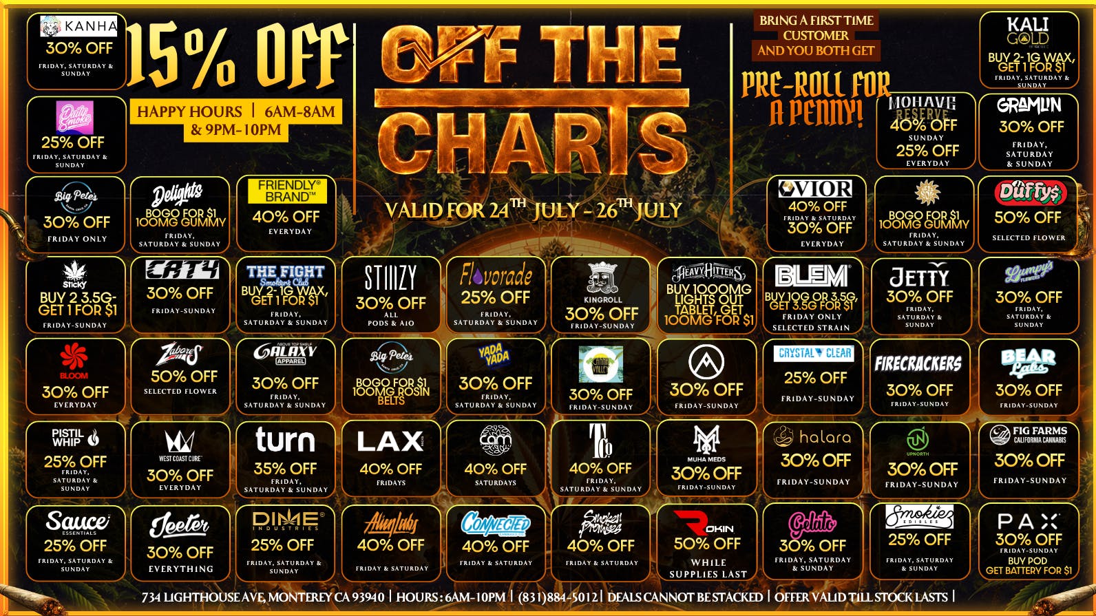 Off The Charts - Monterey 🔥 MONTEREY WEEKEND DEAL DROP! 🌴💨