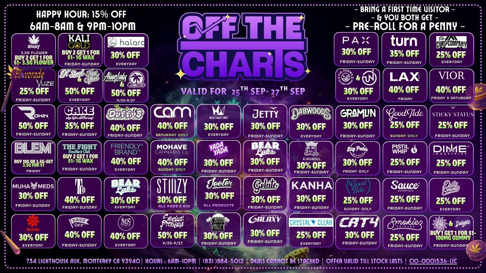 Off The Charts - Monterey 🚀💜 Higher Than The Sky Deals! 💜🚀