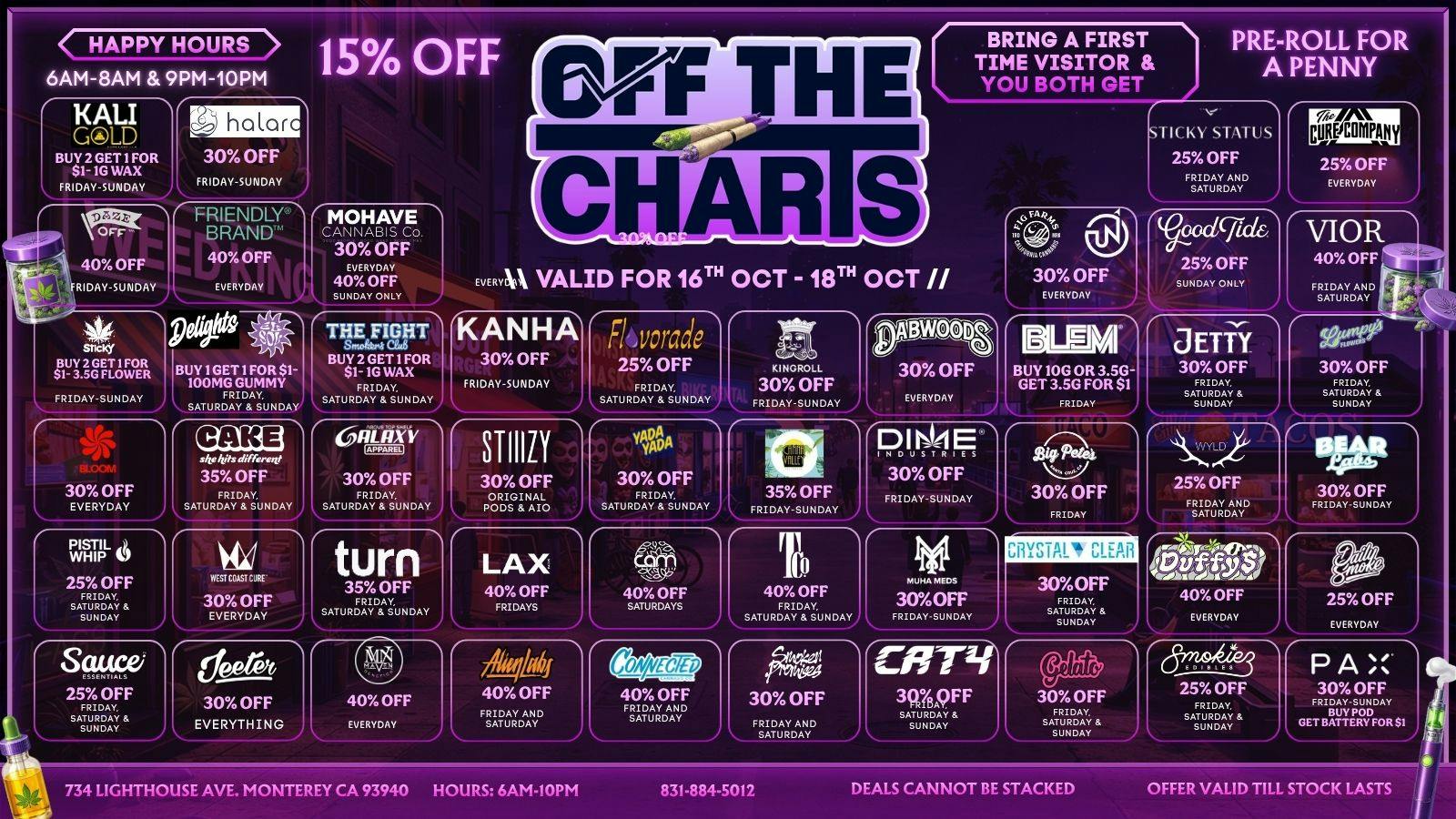 Off The Charts - Monterey 🎃👻 Spooktacular Deals From Beyond the Haze 💨🕸️