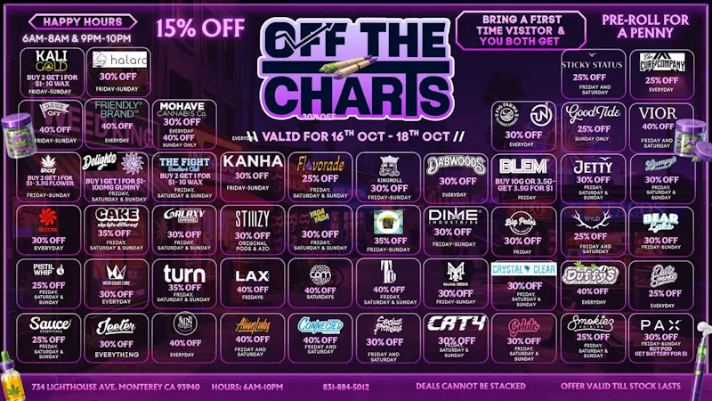 Off The Charts - Monterey 🎃👻 Spooktacular Deals From Beyond the Haze 💨🕸️