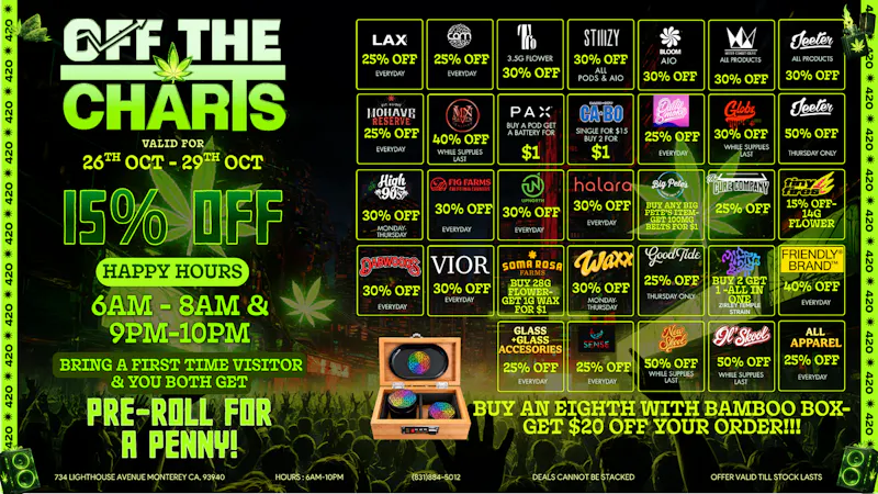 Off The Charts - Monterey 🎃🔥 Monterey, Let’s Get Lit This Fall! 🌿💚