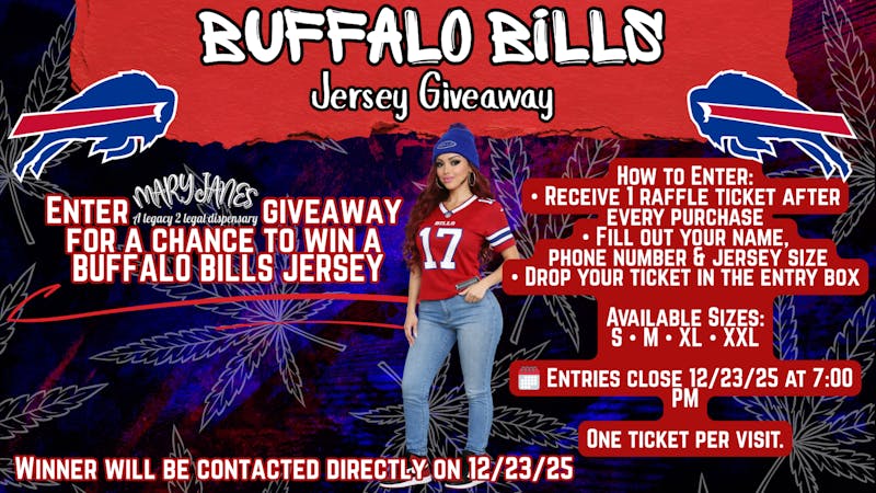 Mary Janes - A Legacy 2 Legal Dispensary BUFFALO BILLS Jersey Giveaway