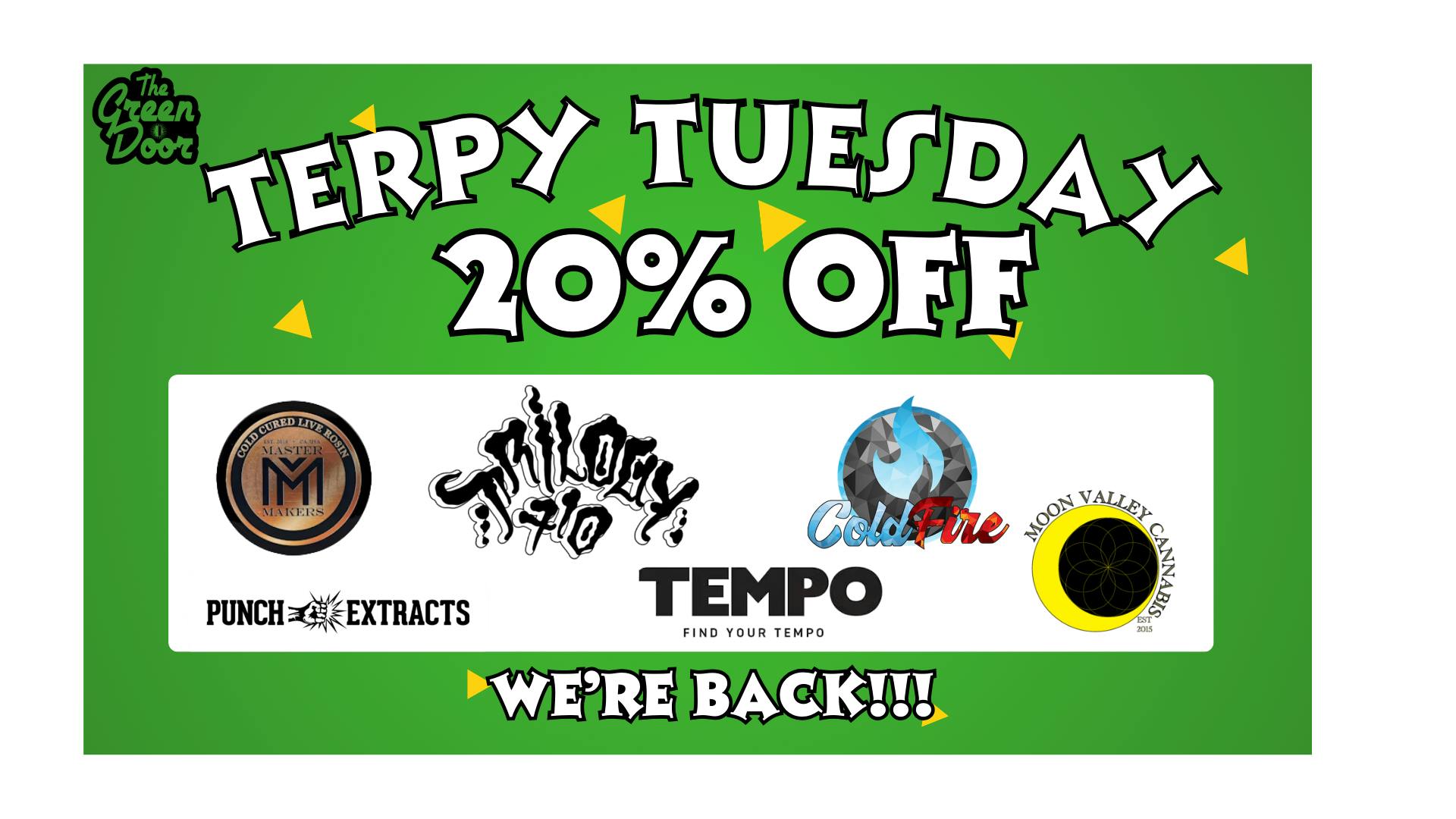 Green Door San Francisco 🔥 Terpy Tuesday - 20% off all Concentrates