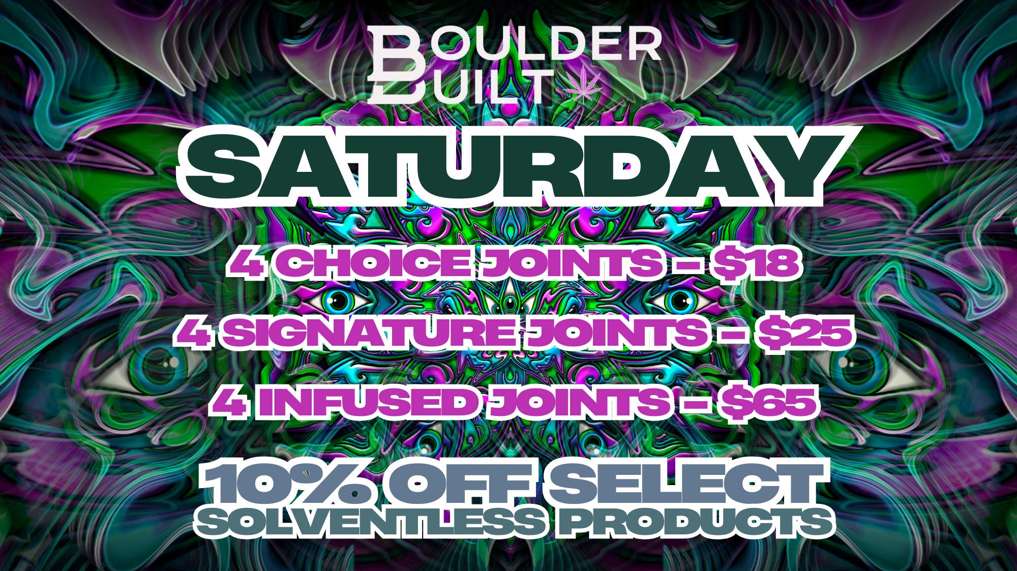Boulder Built Pre-Roll Packs and Solventless Saturday