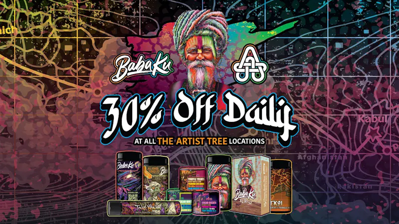 The Artist Tree Dispensary & Lounge Hawthorne Enjoy 30% Off Baba Ku Every Day at The Artist Tree