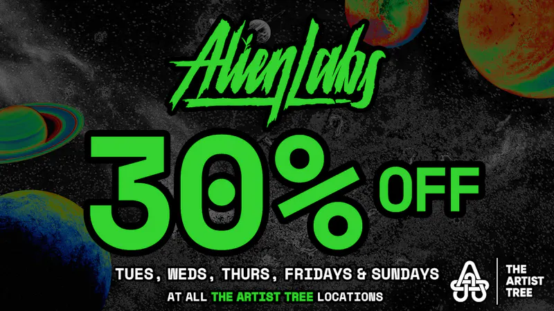 The Artist Tree Cannabis Dispensary and Weed Delivery Irvine Alien Labs 30% Off