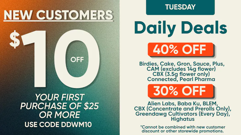 The Artist Tree - Davis $10 First Time Customer (Weedmaps)