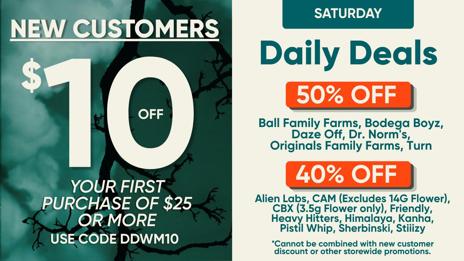 The Artist Tree - Davis $10 First Time Customer (Weedmaps)