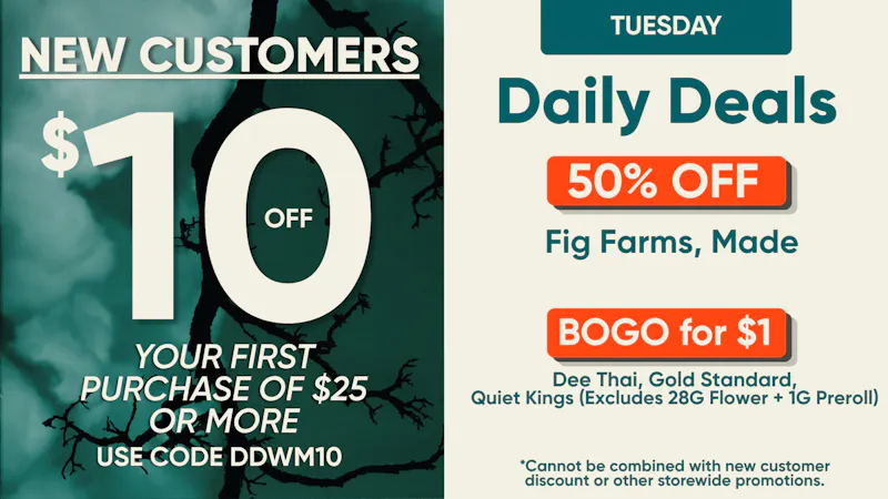 The Artist Tree - Davis $10 First Time Customer (Weedmaps)