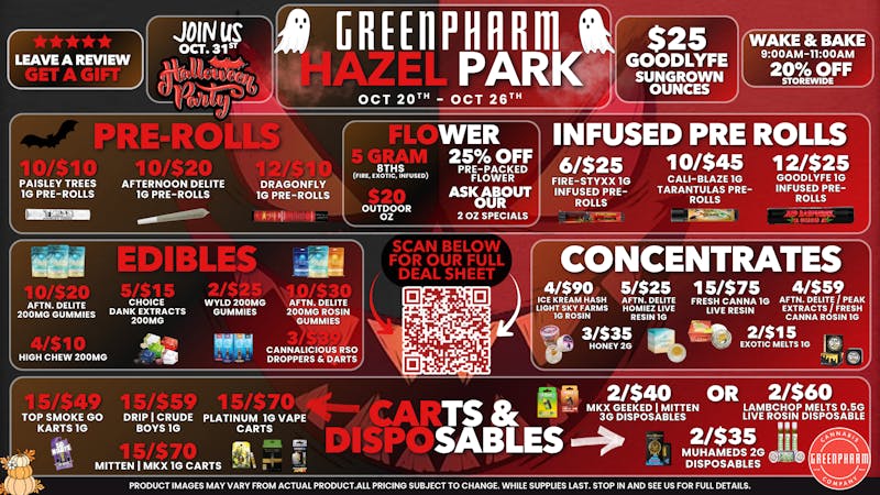 Green Pharm - Hazel Park - Recreational 🎃50% OFF First Time Customers!🎃