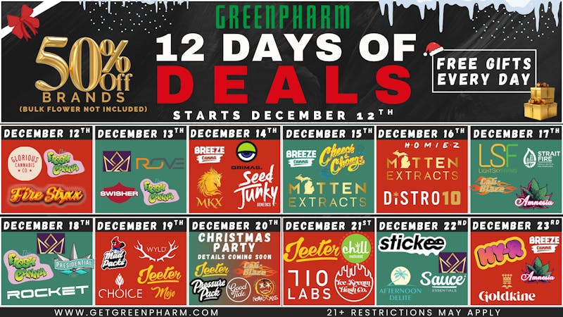 Green Pharm - Kalkaska - Recreational & Medical 🎁🎄12 DAYS OF DEALS & GIFTS🎁 50% OFF SPECIALS!!