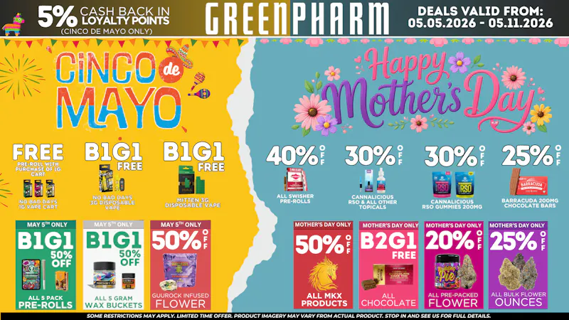 Green Pharm - Detroit - Recreational! 🌮Cinco De Mayo 🪅& 🌹Mother's Day Deals 🌹
