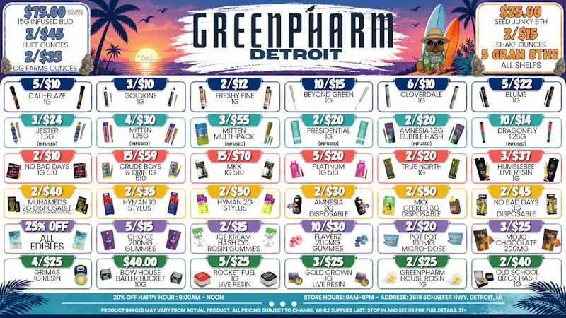 Green Pharm - Detroit - Recreational! 🎉🥳50% OFF First Time Customers!🥳🎉