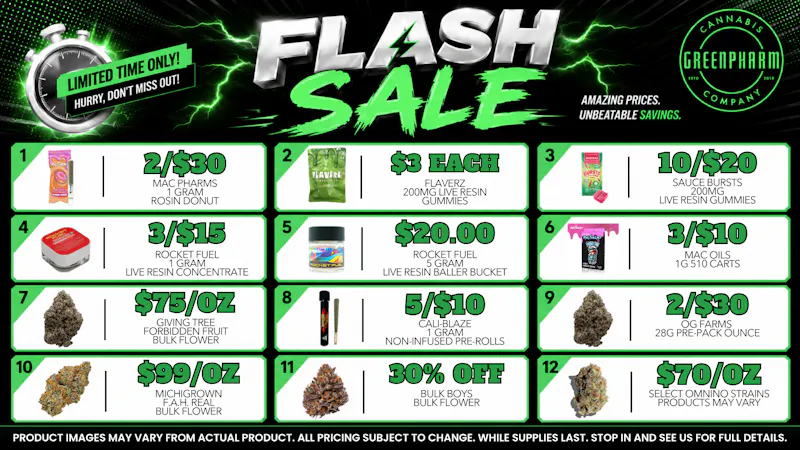 Green Pharm - Mancelona -Recreational ⚡FLASH SALE BLOWOUTS!⚡